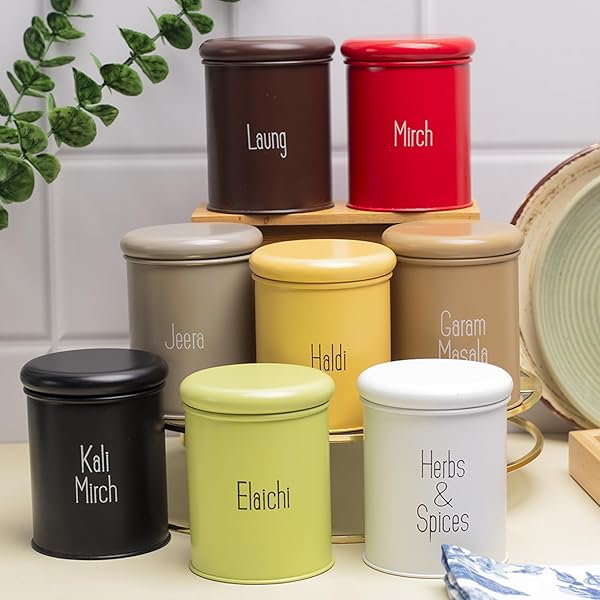 Buy RIZIK STORE® 8-Piece Spice Jar Set|300ml Airtight